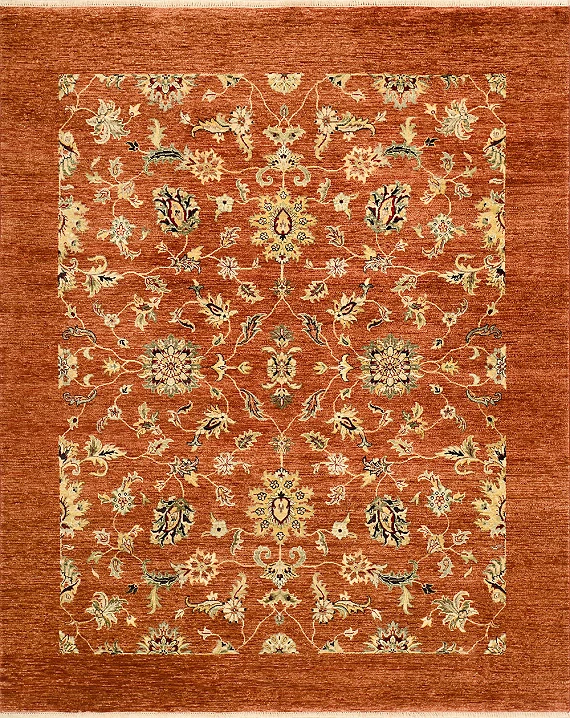 Современный Индийский ковер Mille Fleur №1188 246x196cm из шерсти в стиле неоклассика