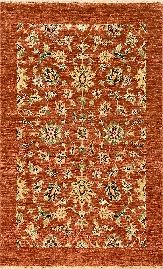 Современный Индийский ковер Mille Fleur №1191 190x120cm из шерсти в стиле неоклассика