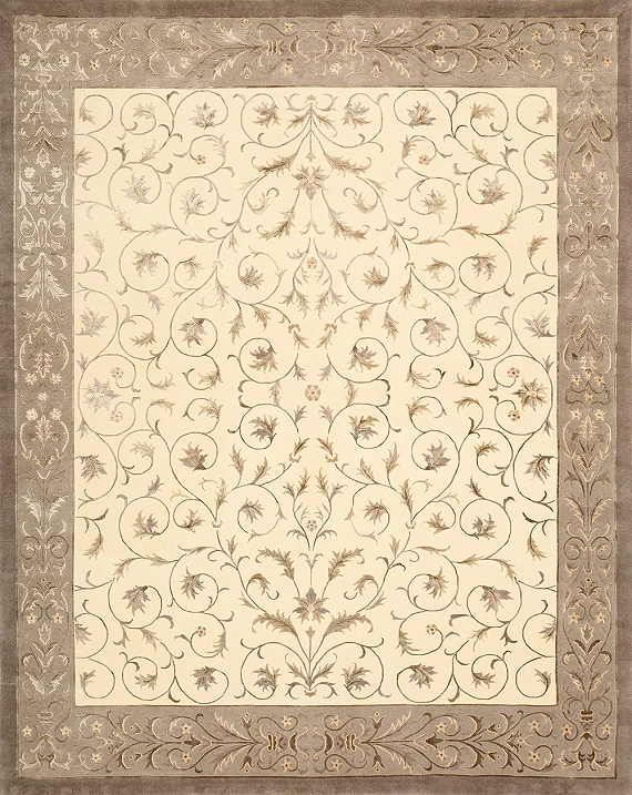 Современный Тибетский ковер Gansu №1859 310x246cm из шерсти и шелка в стиле неоклассика