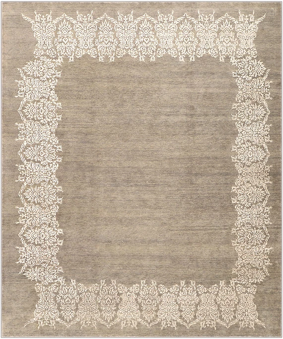 Индийский Damask Frame ковер №3566 304x250cm из шелка и шерсти