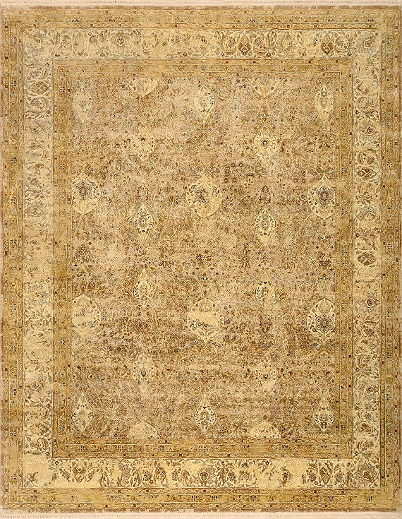 Современный Индийский ковер Manipur Vintage №2525 320x251cm из шерсти в стиле неоклассика