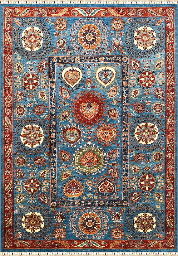 Шерстяной Пакистанский ковер Suzani №4081 237x169cm