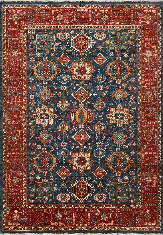 Шерстяной Кавказский ковер Kazakh №4091 419x303cm