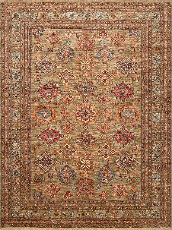 Шерстяной Кавказский ковер Kazakh №4096 366x277cm