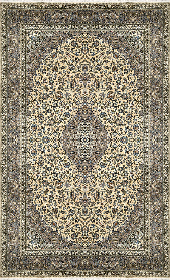Шерстяной Персидский ковер Kashan №4110 610x384cm