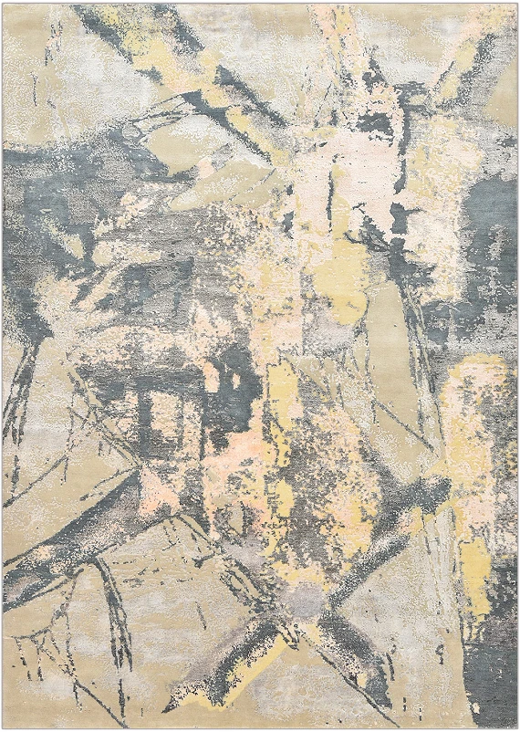 Индийский Abstraction ковер №4044 243x173cm из шелка и шерсти