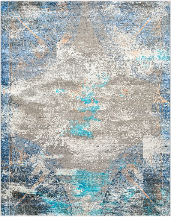 Индийский Illusion ковер №4055 312x247cm из шелка и шерсти