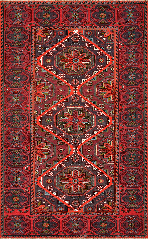 Безворсовый Дагестанский ковер Sumakh №4117 360x220cm из шерсти