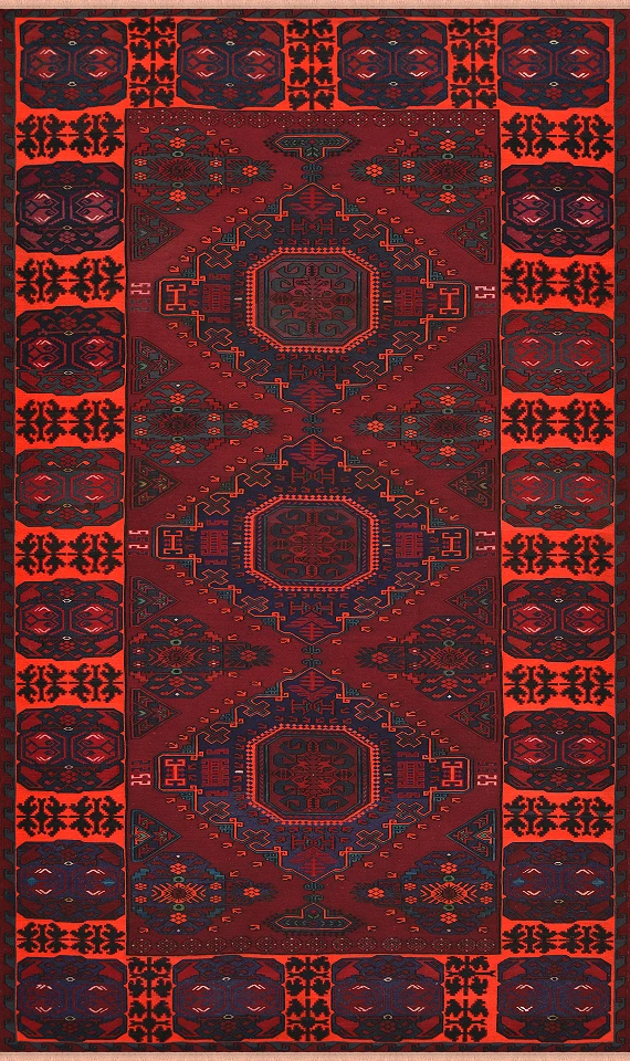 Безворсовый Дагестанский ковер Sumakh №4119 380x210cm из шерсти