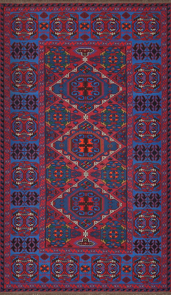 Безворсовый Дагестанский ковер Sumakh №4120 370x210cm из шерсти