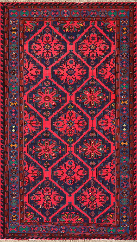 Безворсовый Дагестанский ковер Sumakh №4121 376x217cm из шерсти