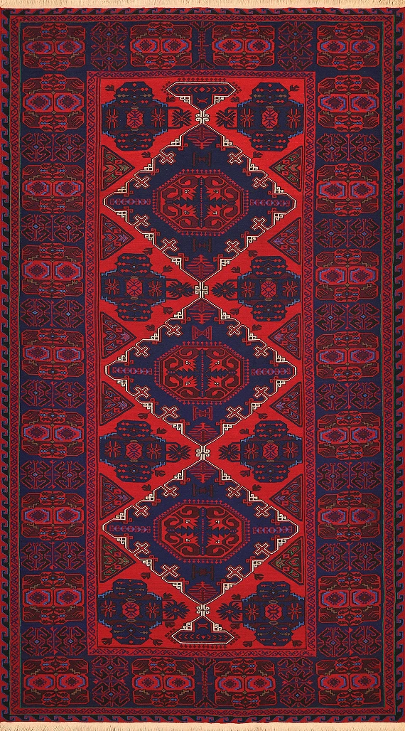 Безворсовый Дагестанский ковер Sumakh №4122 371x207cm из шерсти