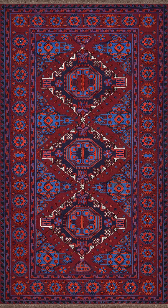 Безворсовый Дагестанский ковер Sumakh №4133 374x213cm из шерсти