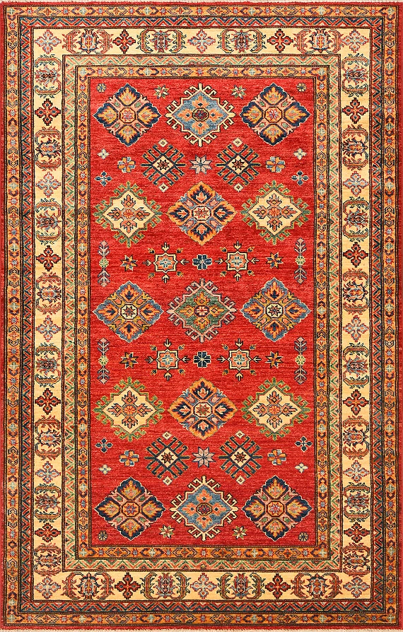 Шерстяной Азербайджанский ковер Kazakh №1533 221x145cm