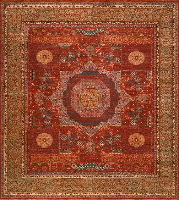 Шерстяной Индийский ковер Mamluk №1115 370x338cm