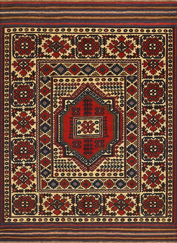 Безворсовый Пакистанский ковер Sirjan №4150 269x201cm из шерсти