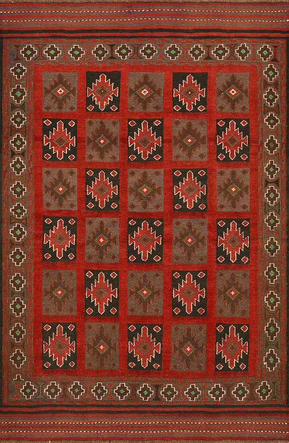 Безворсовый Пакистанский ковер Sirjan №4165 194x131cm из шерсти