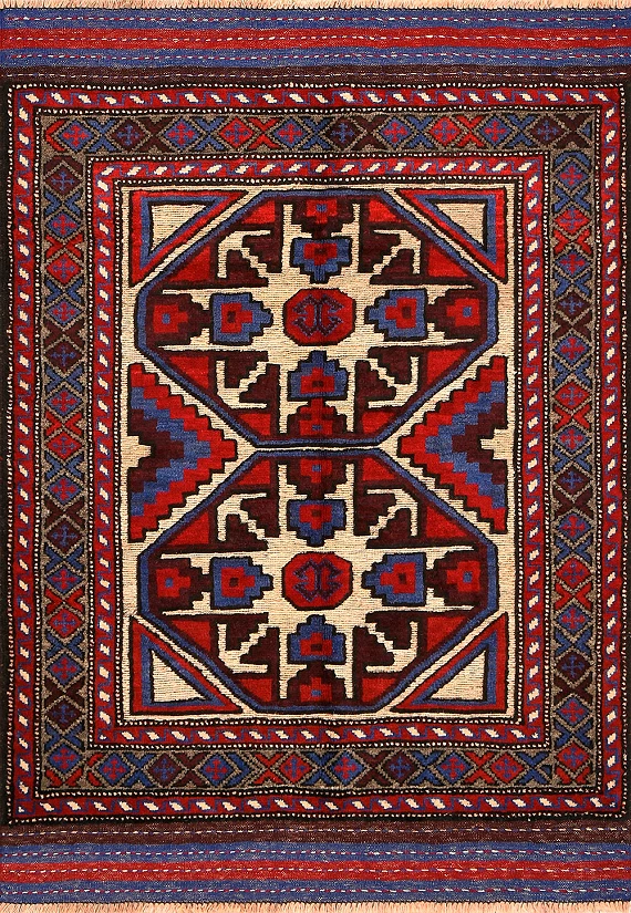 Безворсовый Пакистанский ковер Sirjan №4166 131x94cm из шерсти