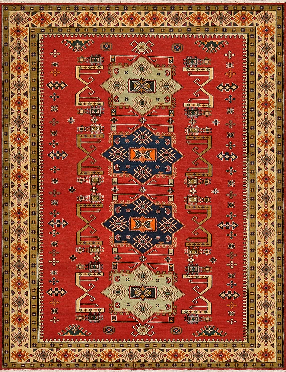 Безворсовый Пакистанский ковер Sumakh №4192 224x174cm из шерсти