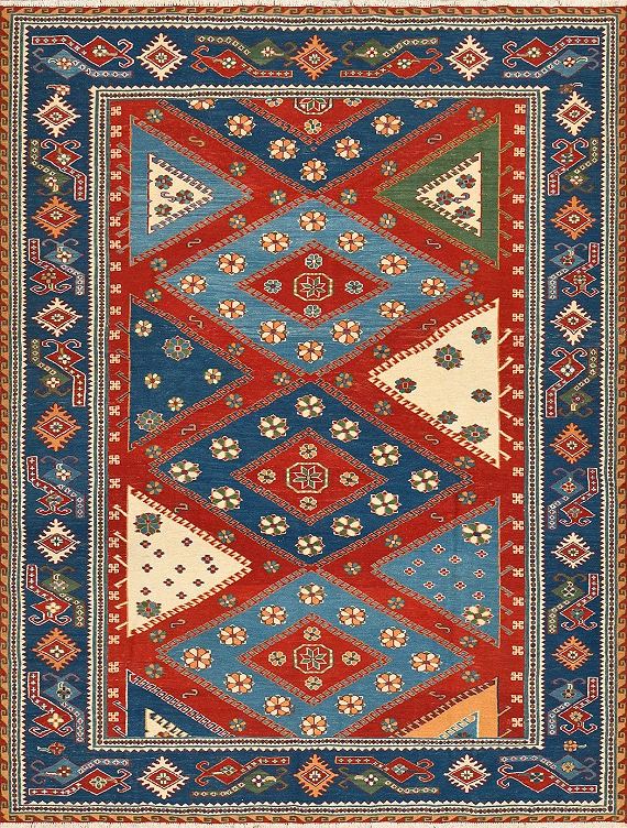 Безворсовый Пакистанский ковер Sumakh №4198 216x167cm из шерсти