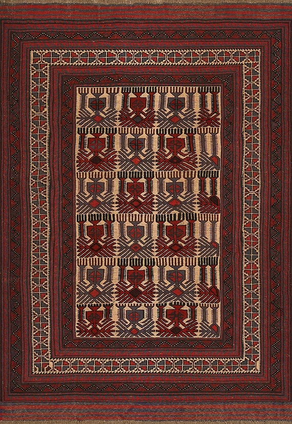 Безворсовый Пакистанский ковер Sirjan №4199 260x185cm из шерсти