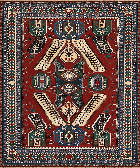 Безворсовый Пакистанский ковер Sumakh №4202 223x186cm из шерсти