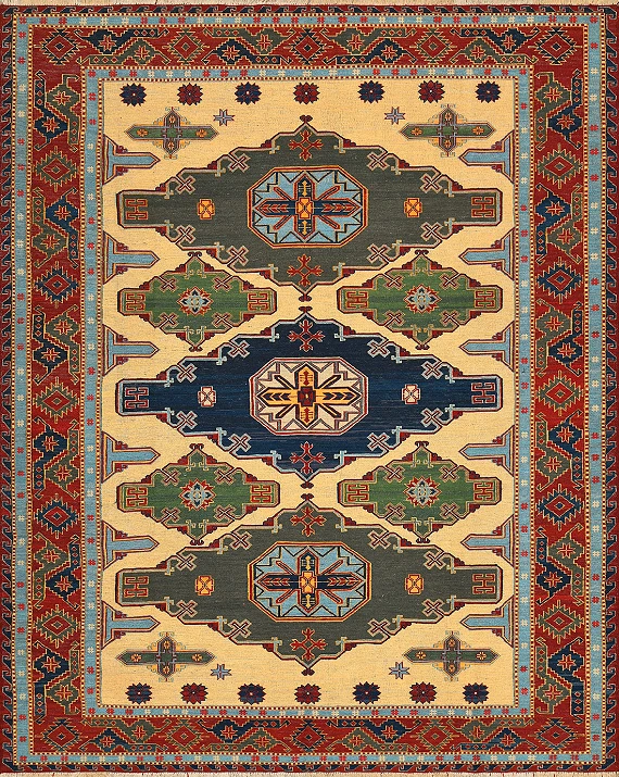 Безворсовый Пакистанский ковер Sumakh №4208 256x206cm из шерсти