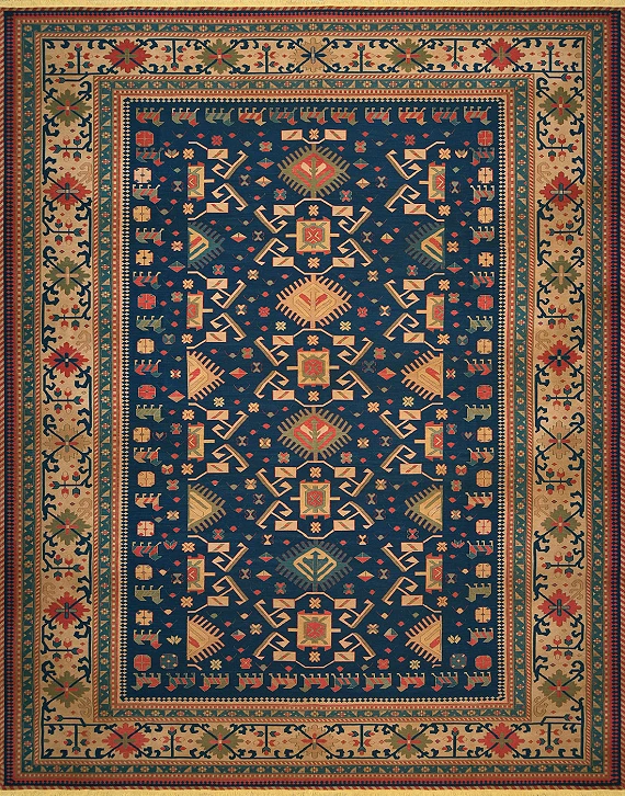 Безворсовый Пакистанский ковер Sumakh №4237 448x353cm из шерсти