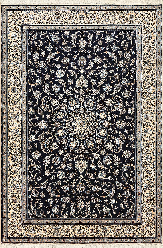 Персидский Nain ковер №1861 303x204cm из шелка и шерсти