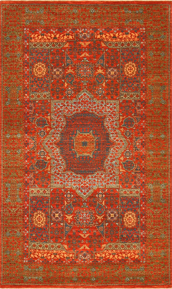 Шерстяной Индийский ковер Mamluk №1097 152x93cm