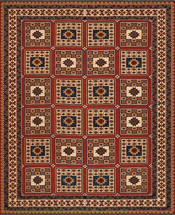 Безворсовый Персидский ковер Sirjan №2348 246x196cm из шерсти