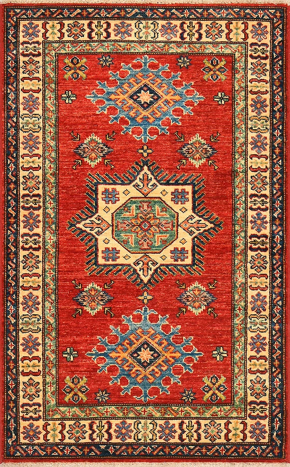 Шерстяной Азербайджанский ковер Kazakh №1536 130x82cm