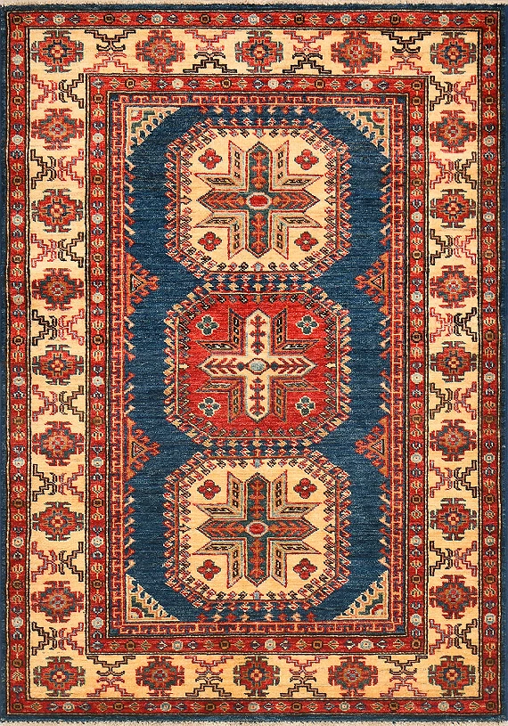 Шерстяной Кавказский ковер Kazakh №1542 149x108cm