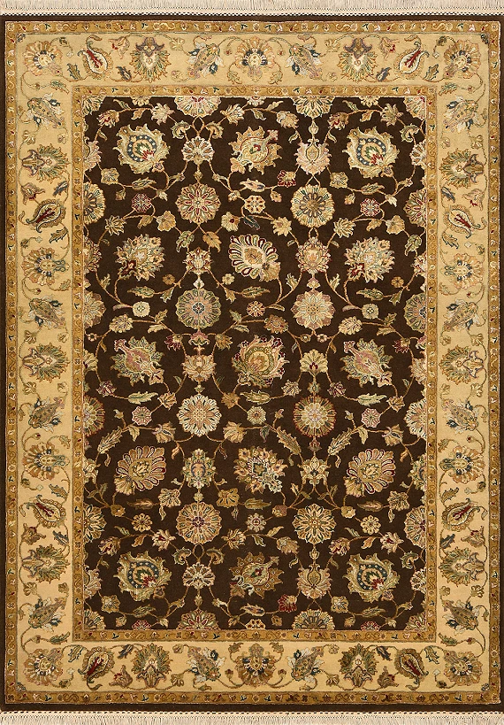 Индийский Rajastan ковер №1847 193x140cm из шелка и шерсти