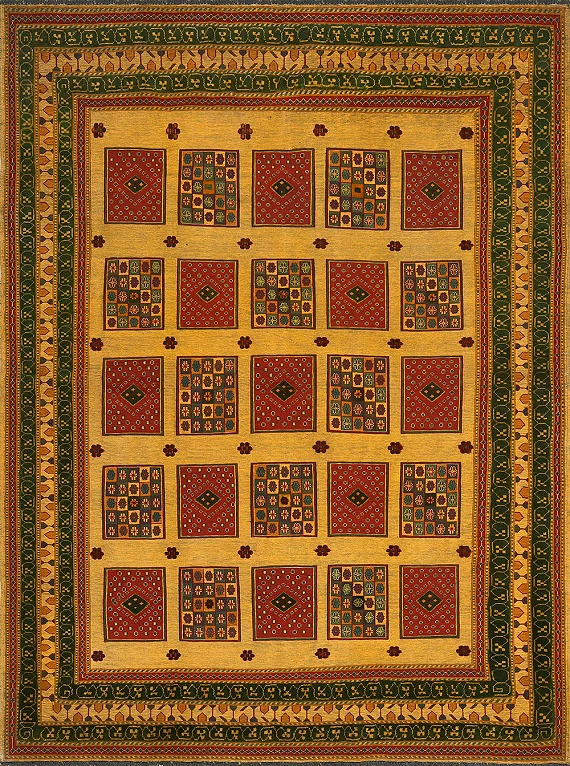 Безворсовый Персидский ковер Sirjan №2280 254x189cm из шерсти