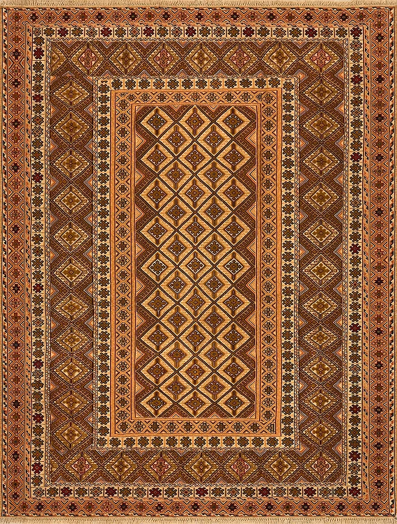 Безворсовый Персидский ковер Suzani №2326 192x147cm из шерсти