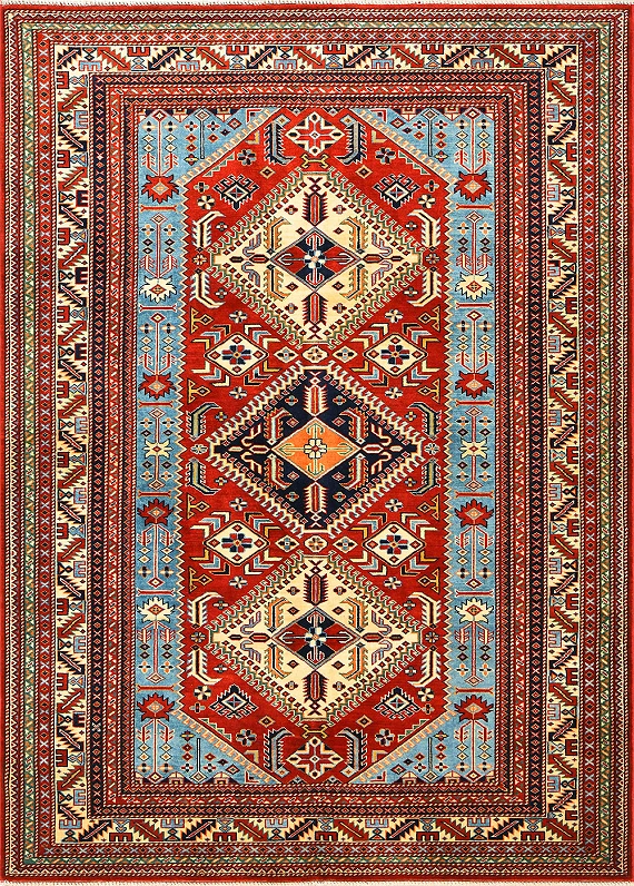 Шерстяной Азербайджанский ковер Shirvan №1575 213x155cm