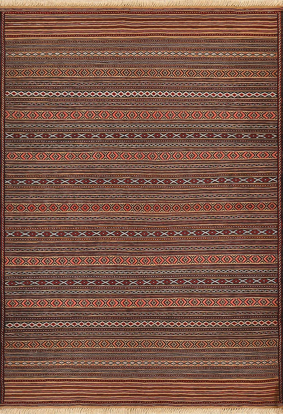 Безворсовый Персидский ковер Zinjan №3052 193x135cm из шерсти