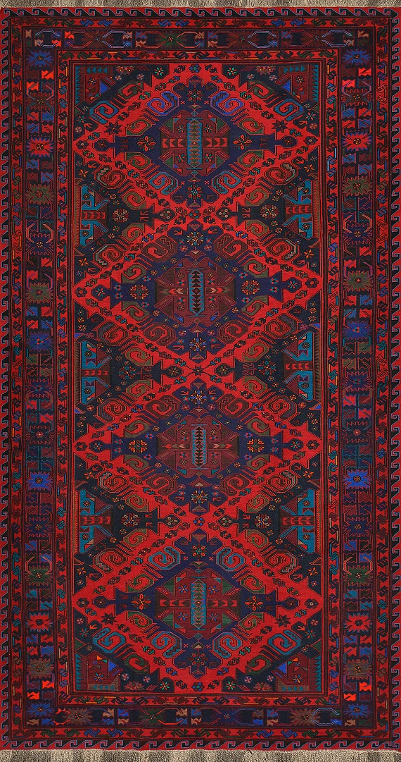 Безворсовый Дагестанский ковер Sumakh №2615 390x210cm из шерсти