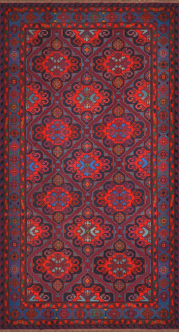 Безворсовый Дагестанский ковер Sumakh №2845 380x213cm из шерсти