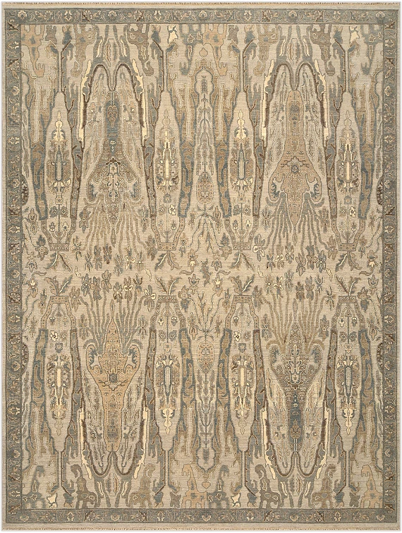 Современный Индийский ковер Bidjar №4257 359x272cm из шерсти в стиле неоклассика