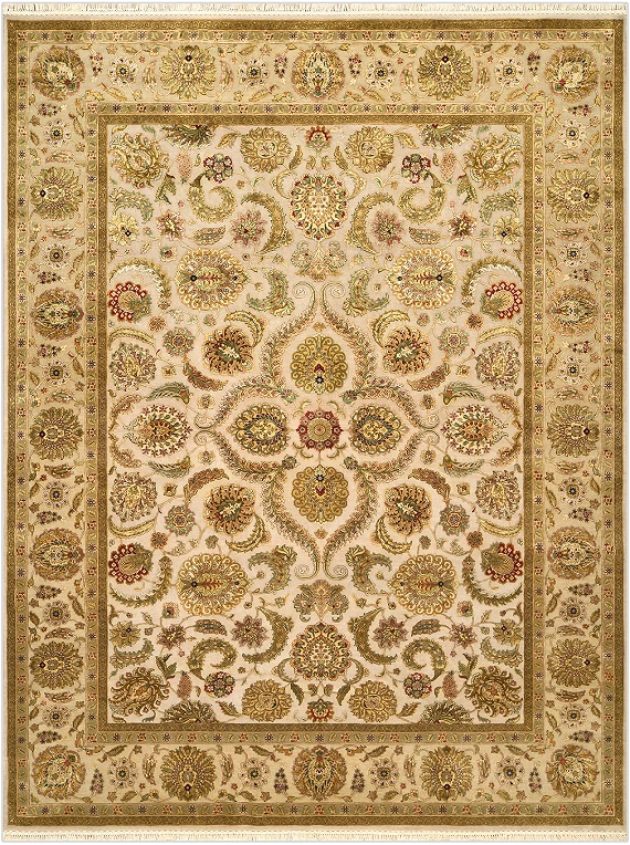 Индийский Rajastan ковер №4264 364x279cm из шелка и шерсти