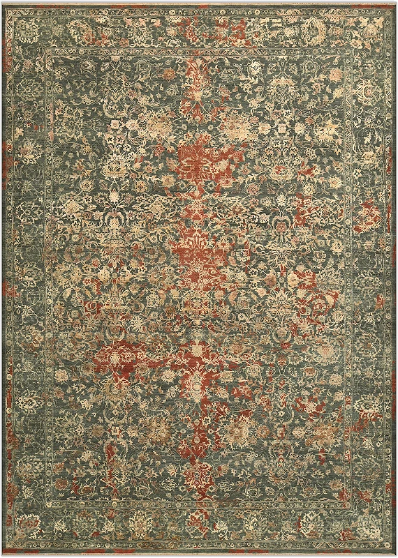 Современный Индийский ковер Shabby Classic №4299 415x299cm из шерсти и шелка в стиле неоклассика