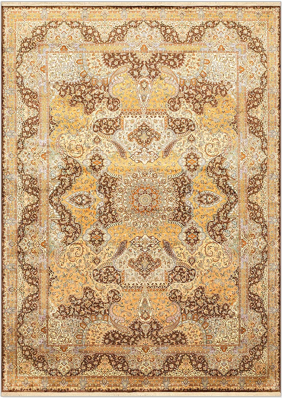 Шелковый Индийский ковер Kashmir №4302 372x270cm