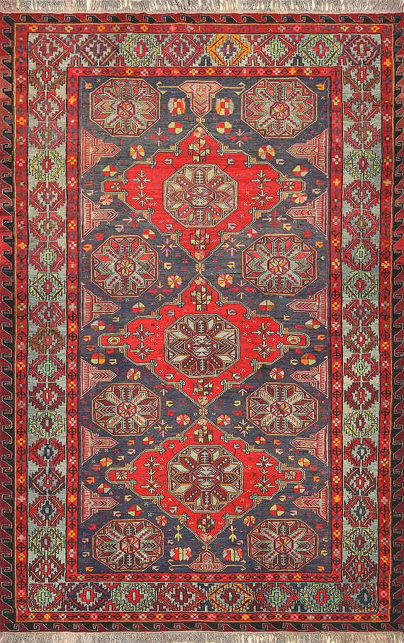 Безворсовый Дагестанский ковер Sumakh №3551 336x220cm из шерсти