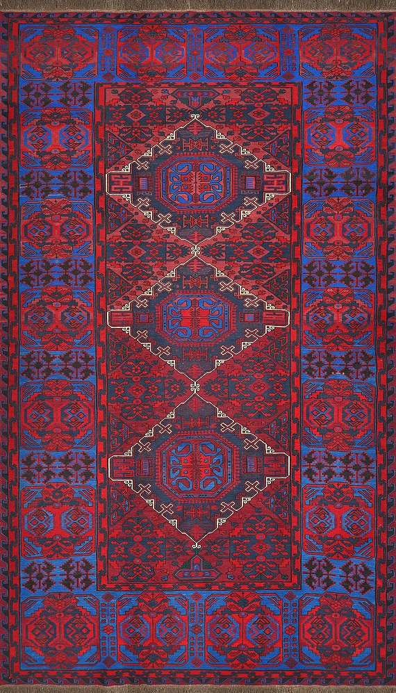 Безворсовый Дагестанский ковер Sumakh №2600 385x222cm из шерсти