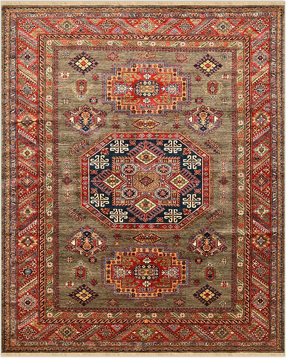 Шерстяной Пакистанский ковер Kazakh №4403 312x252cm