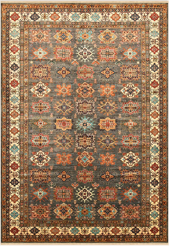Шерстяной Пакистанский ковер Kazakh №4407 362x250cm