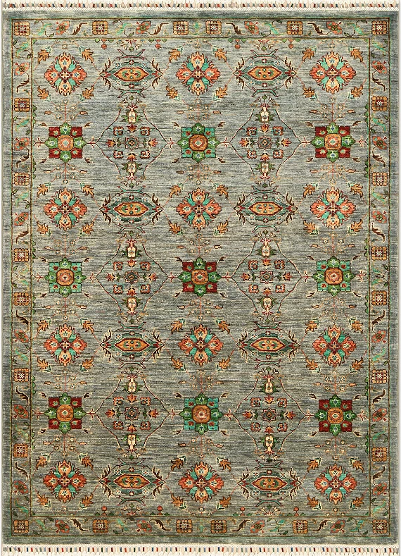 Шерстяной Пакистанский ковер Saltani №4455 213x155cm