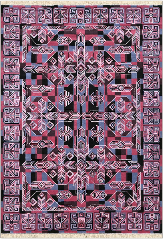 Дагестанский Chalet ковер №3144 300x213cm из шелка и шерсти